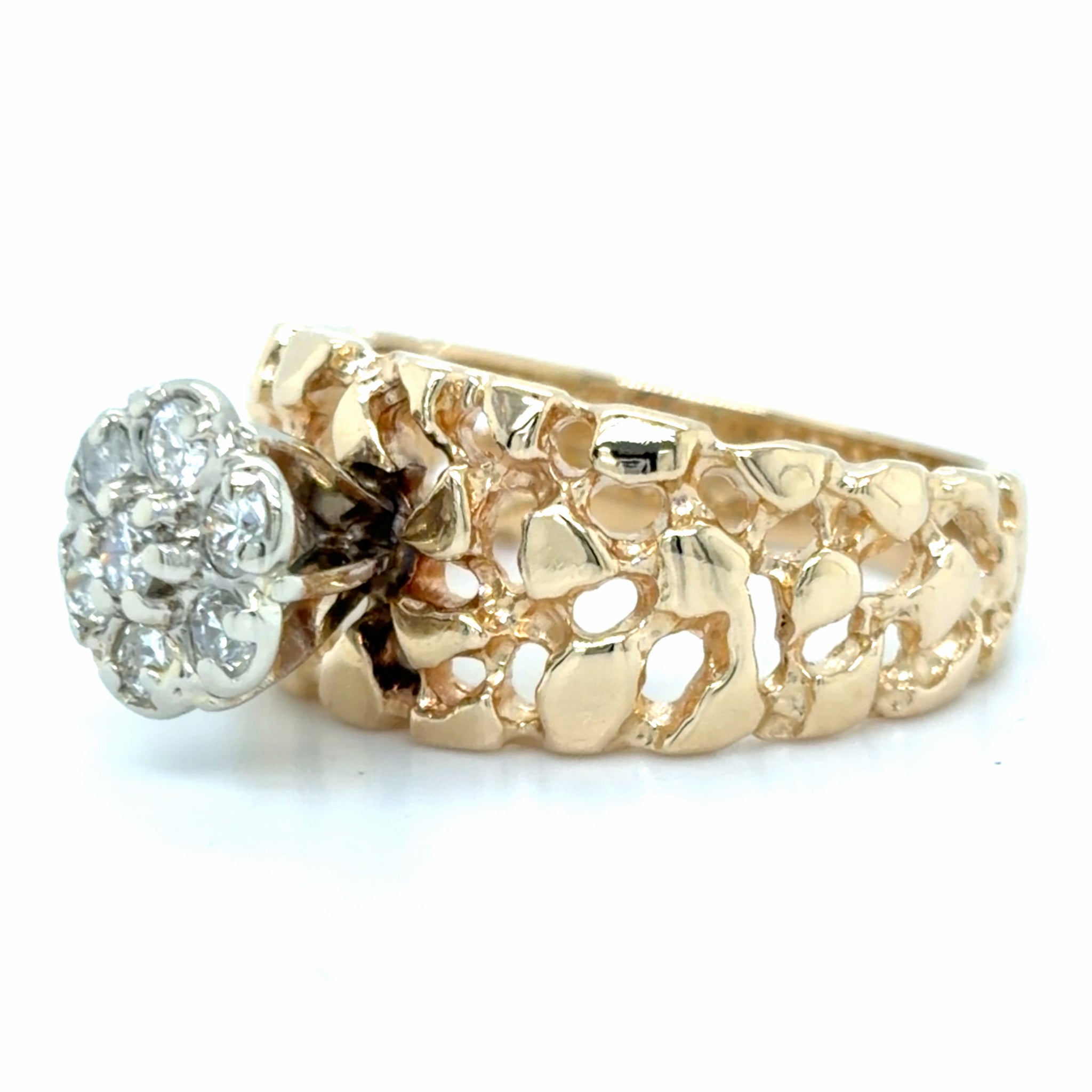Estate Diamond Cluster Nugget Ring