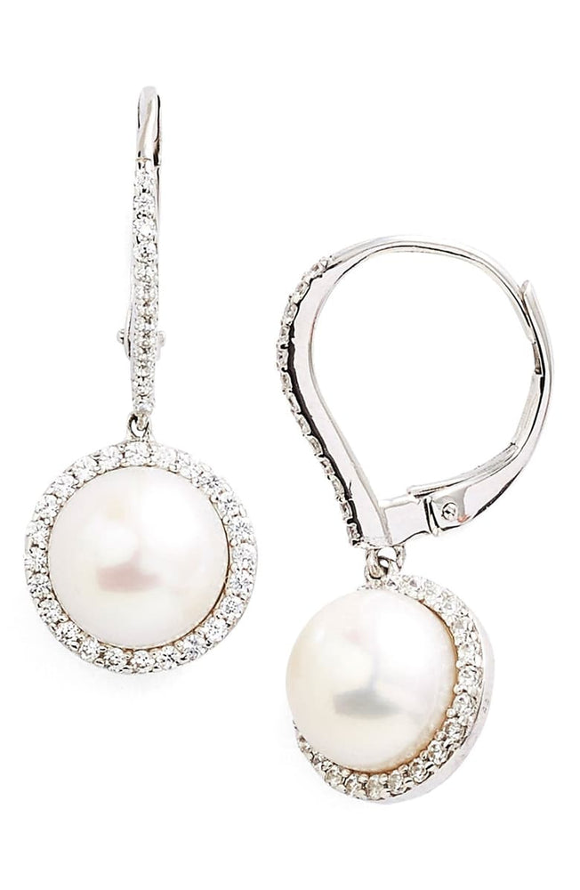 Sterling Silver Pearl Drop Earrings by Lafonn