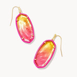 Elle Gold Plated Enamel Framed Drop Earrings in Sunset Ombre Illusion by Kendra Scott