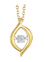 10K Yellow Gold 0.02ct Diamond Pendant Necklace