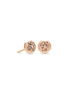 Nola Rose Gold Plated Stud Earrings In Rose Gold Drusy by Kendra Scott