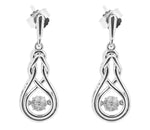 Sterling Silver and Diamond Rhythm of Love Knot Earrings