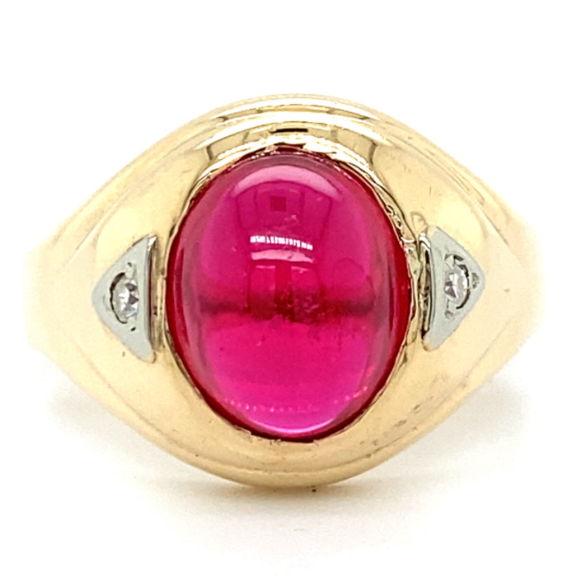 Estate Synthetic Ruby Ring