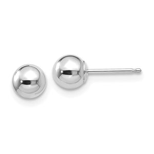 14K White Gold Polished 5mm Ball Earrings