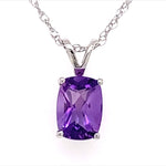 14k White Gold Amethyst Necklace