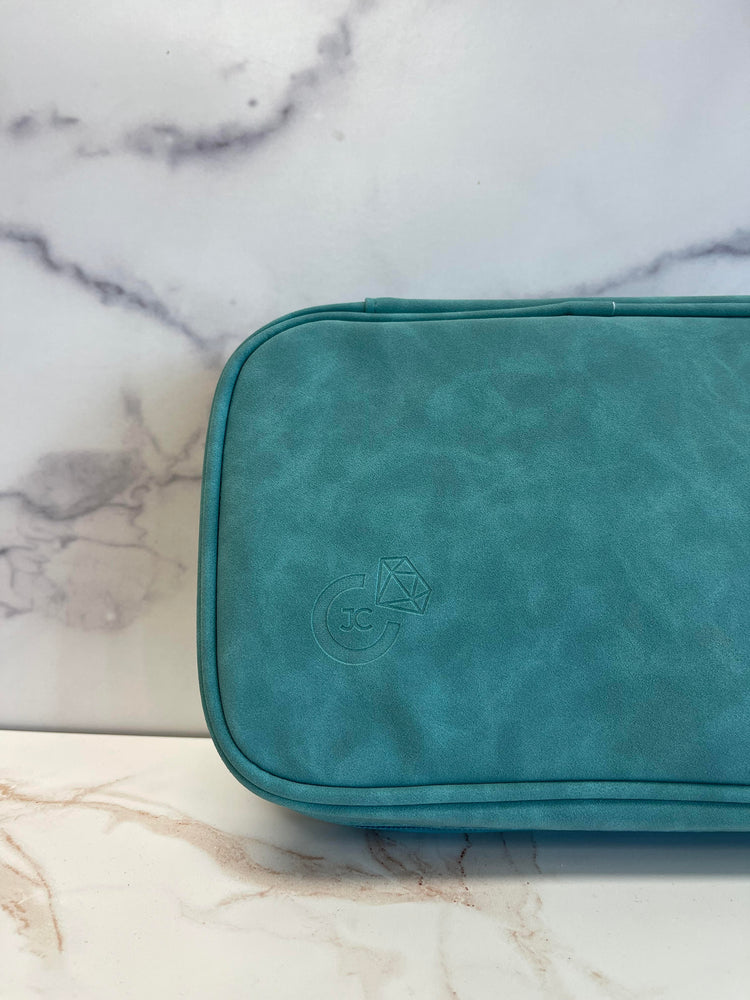 Teal Travel Jewelry Bag