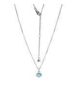 Sterling Silver Genuine Swiss Blue Topaz Birthstone Necklace by ELLE
