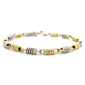 Estate Two Tone Coiled Link Bracelet