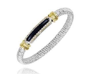 Sterling Silver & Yellow Gold Diamond and Black Onyx Bracelet by VAHAN