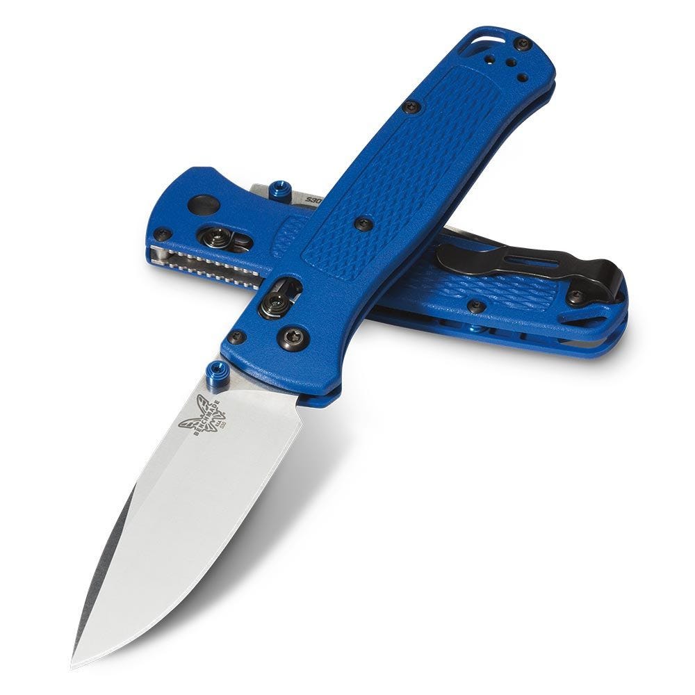Bugout, Satin Blade, Drop Point, Mini Deep-Carry Grivory Handle by Benchmade