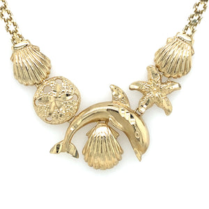 Estate Dolphin with Sea Shells Necklace