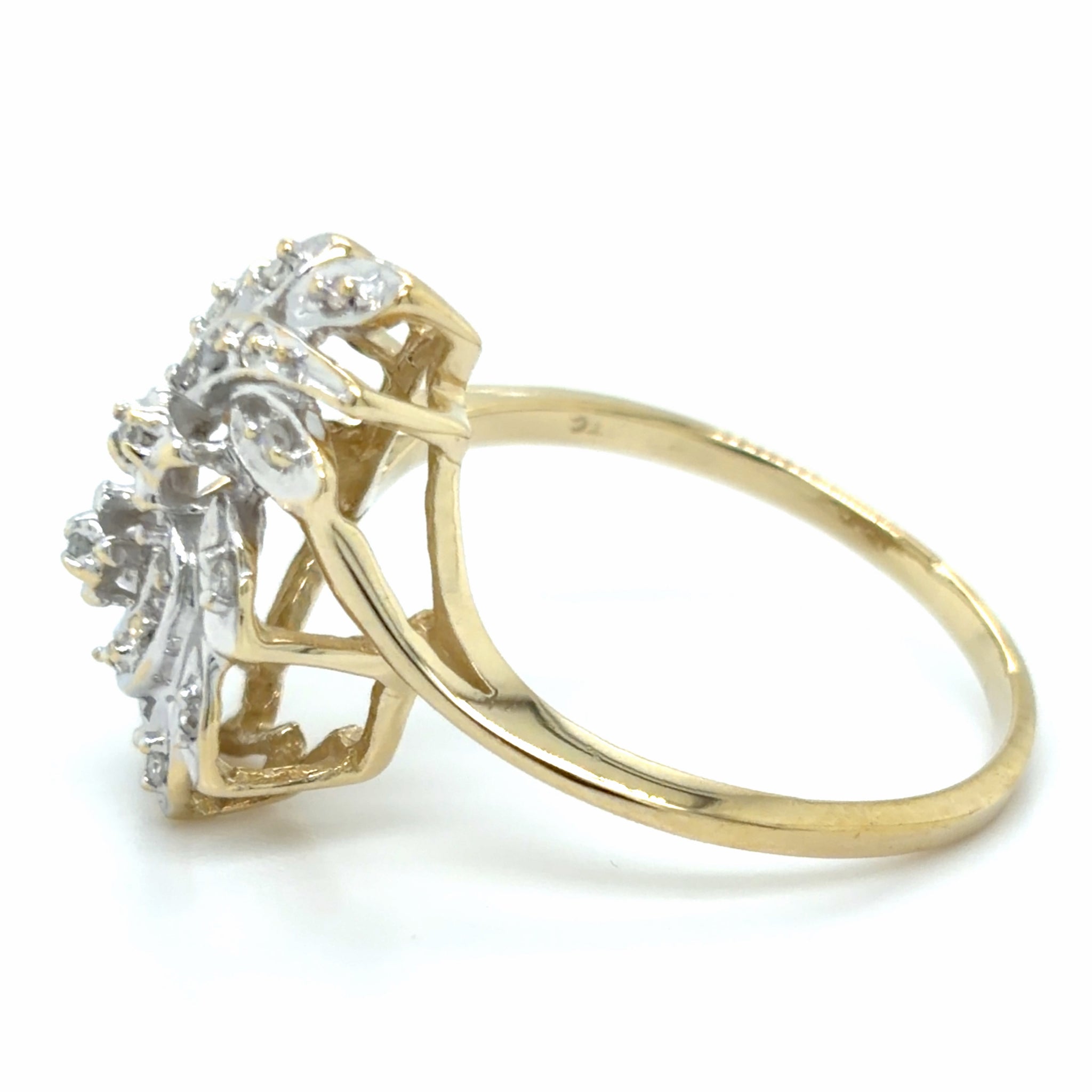 Estate Diamond Cluster Swirl Ring