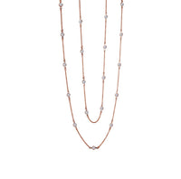 Lafonn's Signature Lassaire Simulated Diamonds Rose Gold Plated Sterling Silver 36"