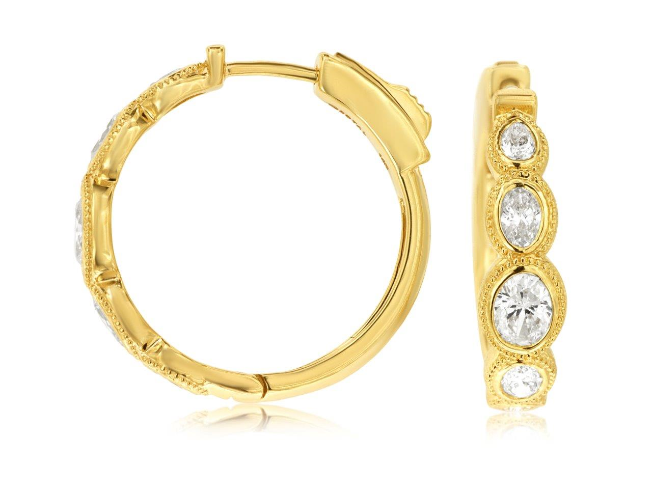 14K Yellow Gold Diamond Earrings by RJM
