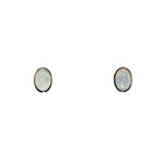 Sterling Silver Oval Opal Earrings