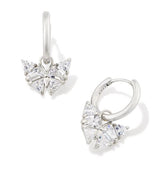 Blair Butterfly Silver White Crystal Huggie Earrings by Kendra Scott