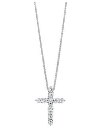 Sterling SIlver 0.10cttw Diamond Cross Pendant