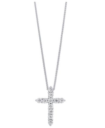 Sterling Silver 0.10cttw Diamond Cross Pendant