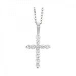 14K White Gold 0.25cttw Cross Diamond Pendant