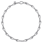 Sterling Silver Oval Link Chain Necklace with Bujukan Connectors Sz 16 by Gabriel