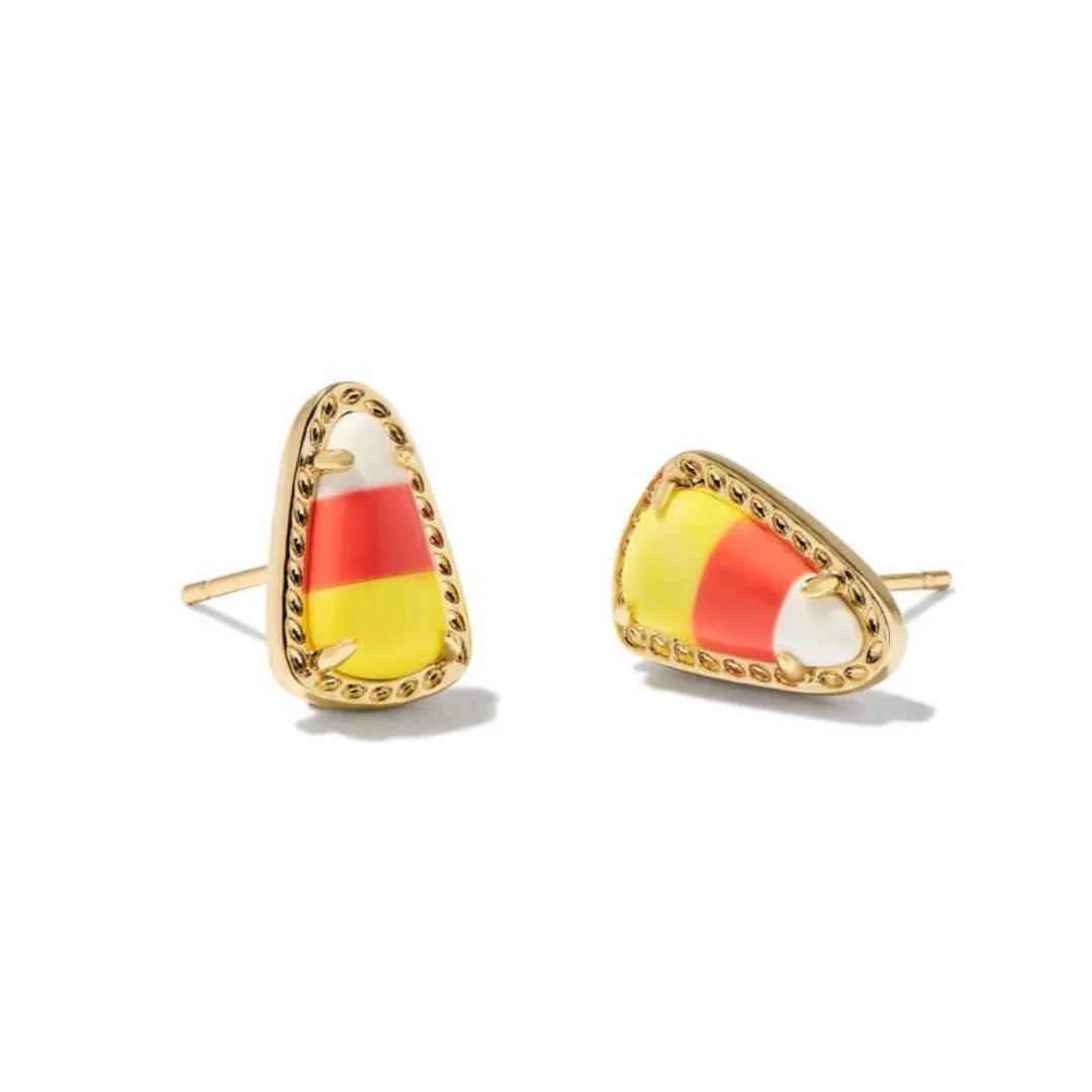 Yellow Gold Plate Candy Corn Magnesite Stud Earrings by Kendra Scott