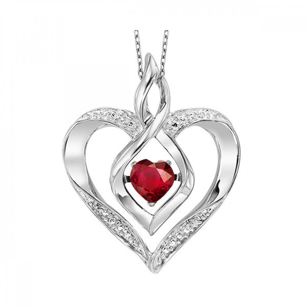 Garnet Rhythm of Love Heart Necklace