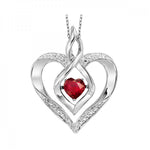 Garnet Rhythm of Love Heart Necklace