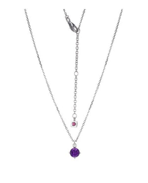 Sterling Silver Amethyst Birthstone Pendant by ELLE