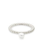 Lila Band Ring Silver Plated White Pearl Sz 7 by Kendra Scott