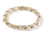 Surf 14K Gold 0.44cttw Diamond Pave Link Bracelet Sz M by John Hardy