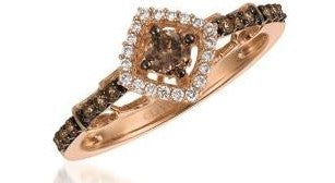 14K Strawberry Gold 0.39cttw Chocolate & Vanilla Diamond Ring by LeVian