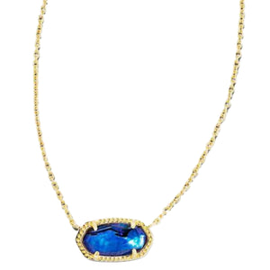 Elisa Gold Plated  Necklace in Navy Abalone by Kendra Scott