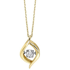 10K Yellow Gold 0.02cttw Rhythm of Love Diamond Pendant & Chain