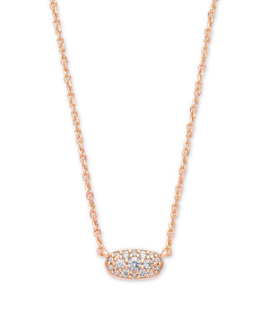 Grayson Rose Gold Plated Crystal Necklace with White CZ by Kendra Scott