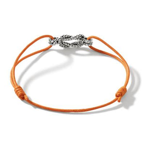 Classic Chain Love Knot Bracelet on Orange Cotton Cord by John Hardy