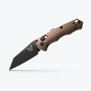 Cobalt Black Clipped Wharncliffe Blade with CPM-M4 Steel with a Flat Dark Earth Handle by Benchmade