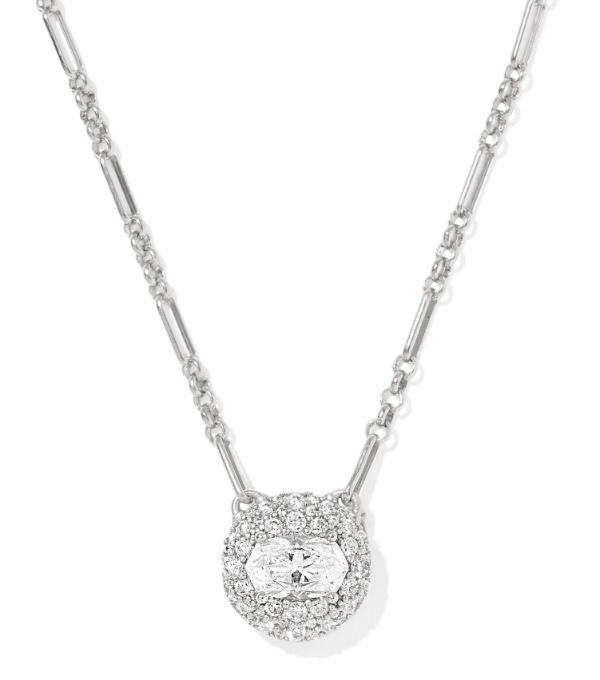 Bella Silver White CZ Short Pendant Necklace by Kendra Scott