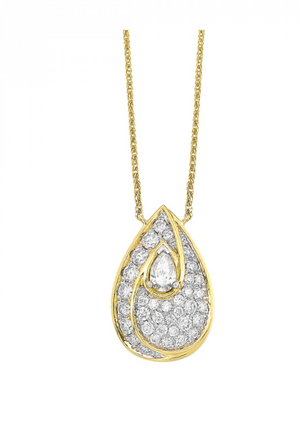 14K Yellow Gold 0.75cttw I1 H-I Diamond Necklace