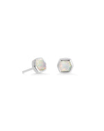 Davie Sterling Silver Stud Earrings, White Opal l by Kendra Scott
