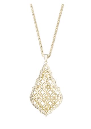 Aiden Gold Plated Filigree Necklace by Kendra Scott