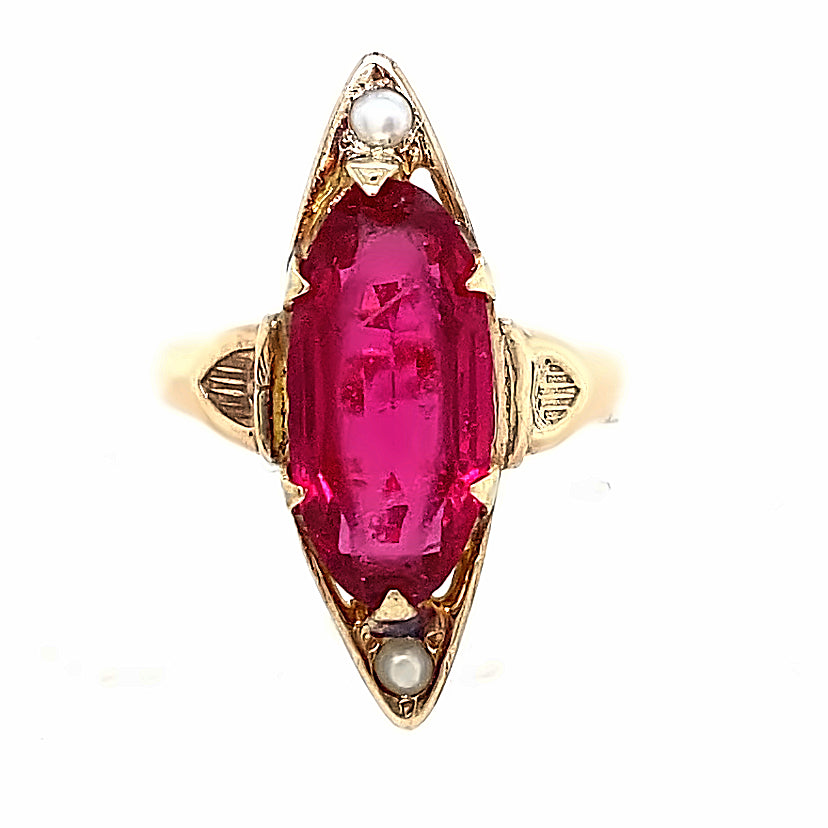 Estate Simulated Ruby Ring