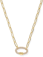 Emery Gold Plated White Crystal Link & Chain Necklace by Kendra Scott