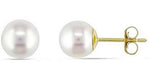 14K Yellow Gold 7mm Cultured Pearl Earrings