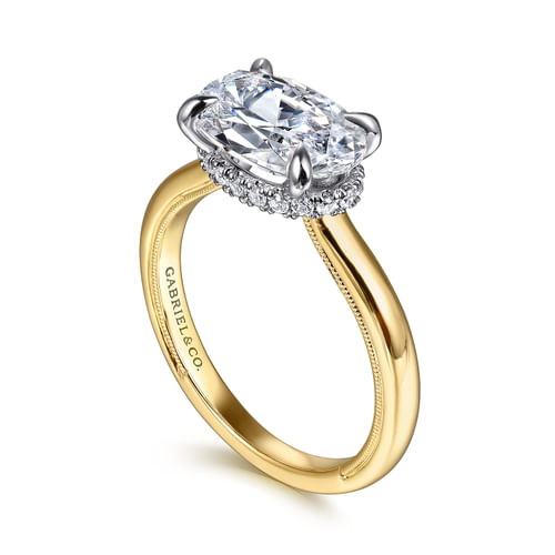 14K White & Yellow Diamond Semi-Mount Engagement Ring by Gabriel