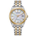 Corso, Eco-Drive, Two-Tone White Mother of Pearl Watch by Citizen