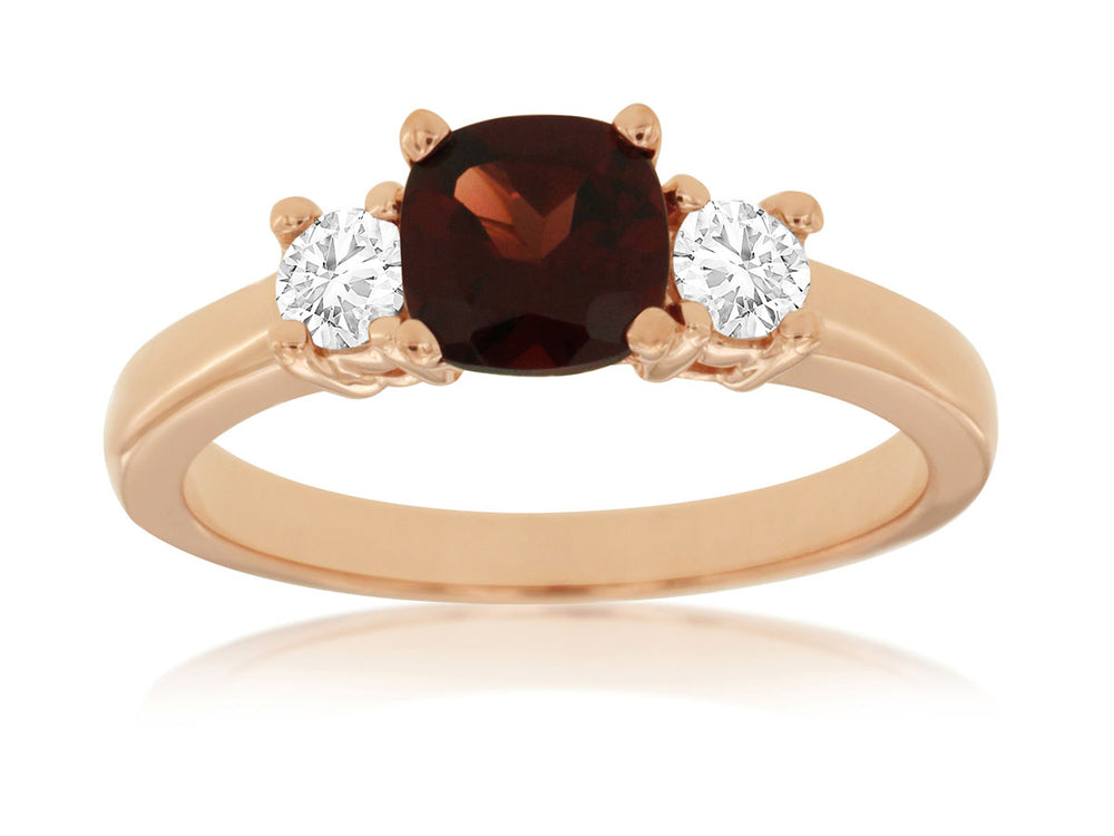 Garnet Diamond Ring