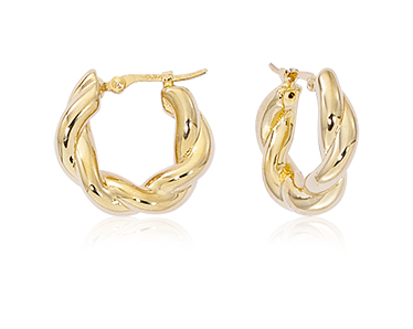 14K Yellow Gold Small Twisted Hoops
