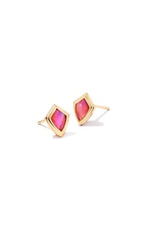 Yellow Gold Plated Monica Stud Earrings with Light Burgundy Illusion by Kendra Scott