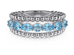 Sterling Silver Bujukan 1.40cttw Swiss Blue Topaz Easy Stackable Ring by Gabriel