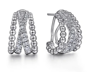 SS 15mm 0.97cttw White Sapphire Bujukan Huggie Earrings by Gabriel